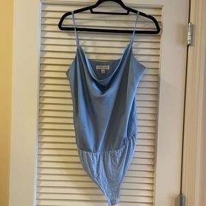 She + sky satin cowl neck body suit
